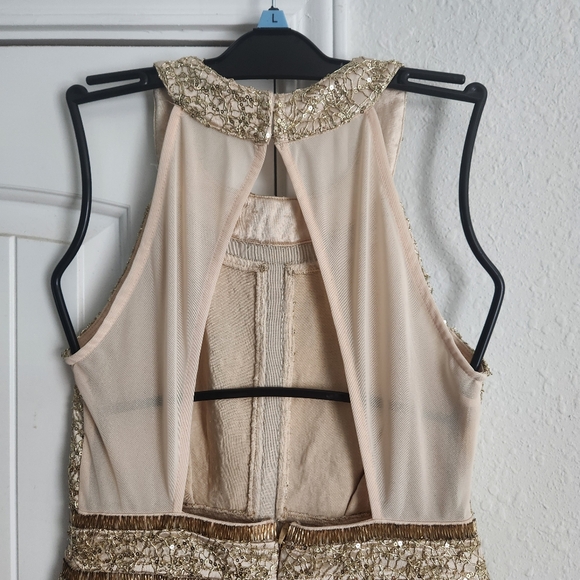 Gold Label Wow Couture Beaded & Gold Sequins Size Medium - Picture 6 of 10